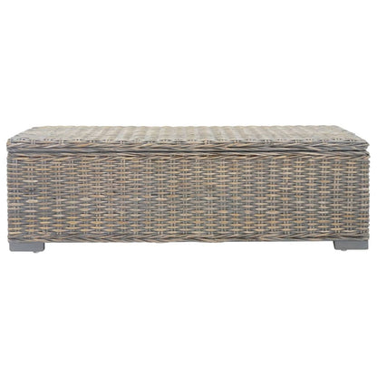Portaoggetti Grigio 110cm Rattan Kubu Naturale e Massello Mogano | homemem39