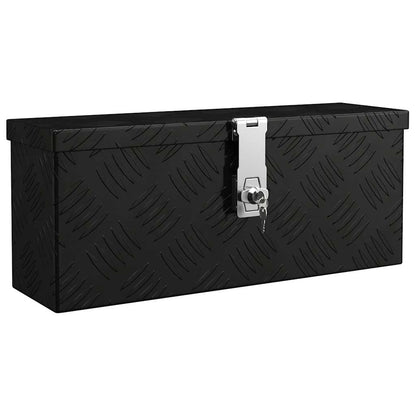 Contenitore Portaoggetti Nero 50x15x20,5 cm in Alluminio | homemem39