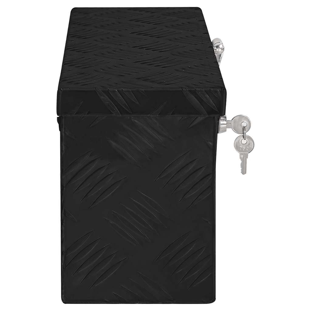 Contenitore Portaoggetti Nero 50x15x20,5 cm in Alluminio | homemem39