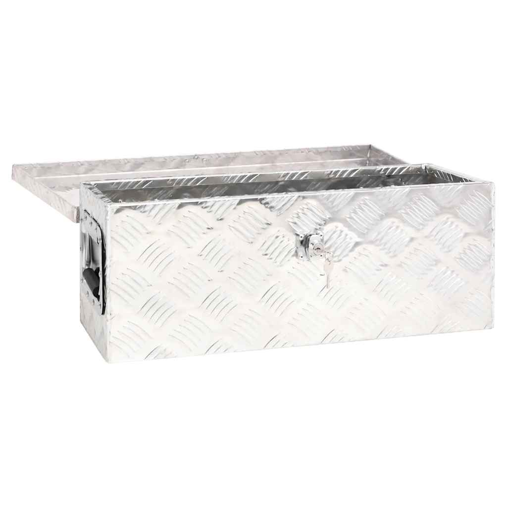Contenitore Portaoggetti Argento 60x23,5x23 cm in Alluminio