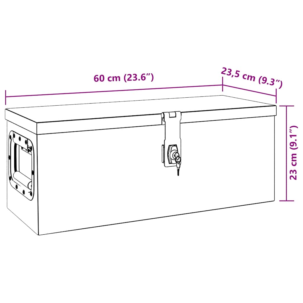 Contenitore Portaoggetti Argento 60x23,5x23 cm in Alluminio | homemem39