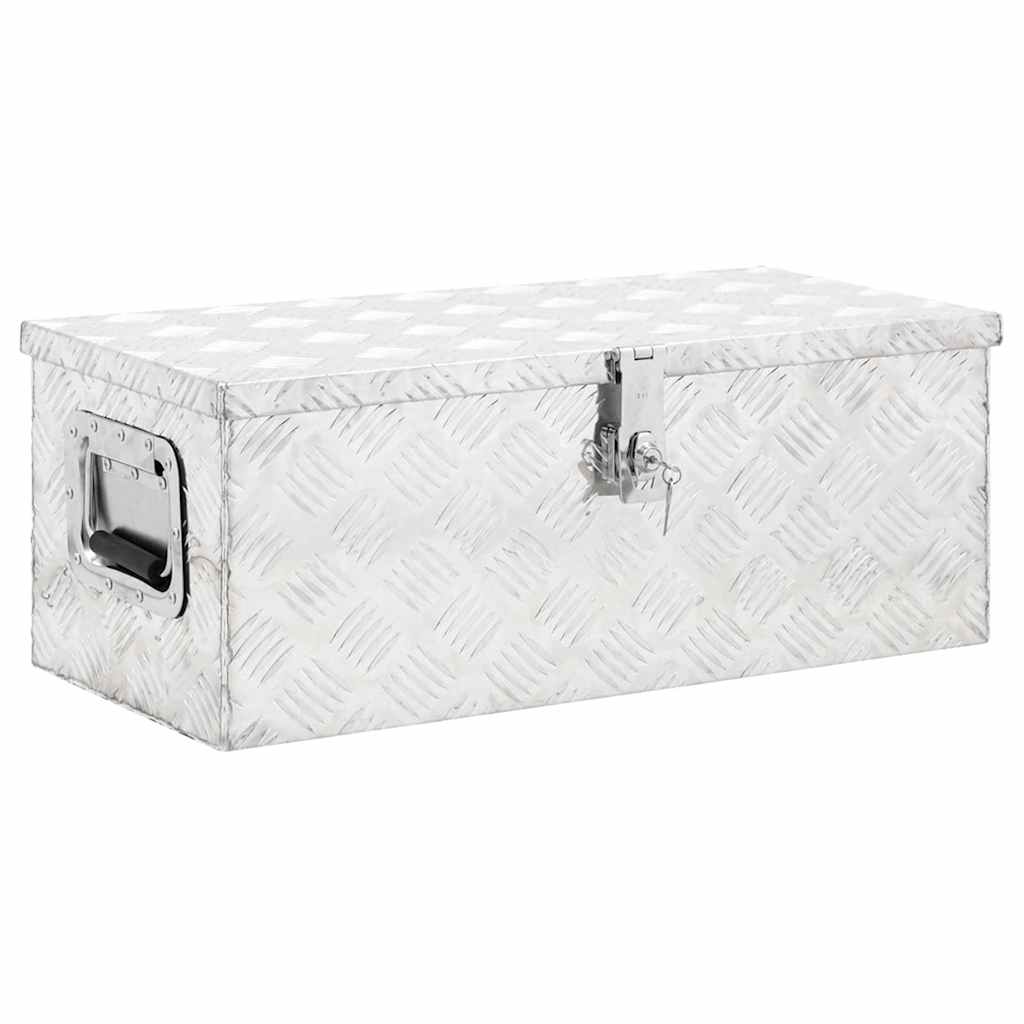 Contenitore Portaoggetti Argento 70x31x27 cm in Alluminio | homemem39