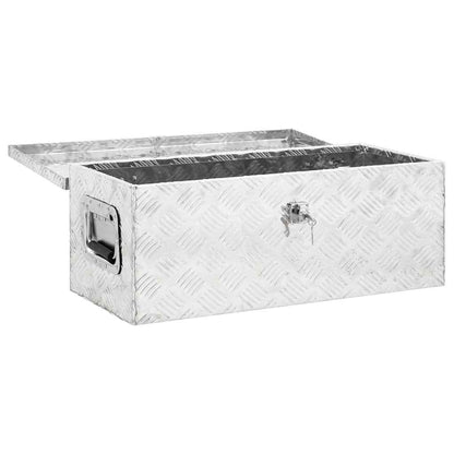 Contenitore Portaoggetti Argento 70x31x27 cm in Alluminio | homemem39
