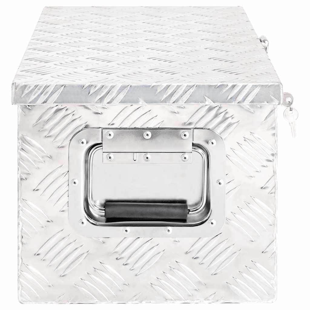 Contenitore Portaoggetti Argento 70x31x27 cm in Alluminio | homemem39
