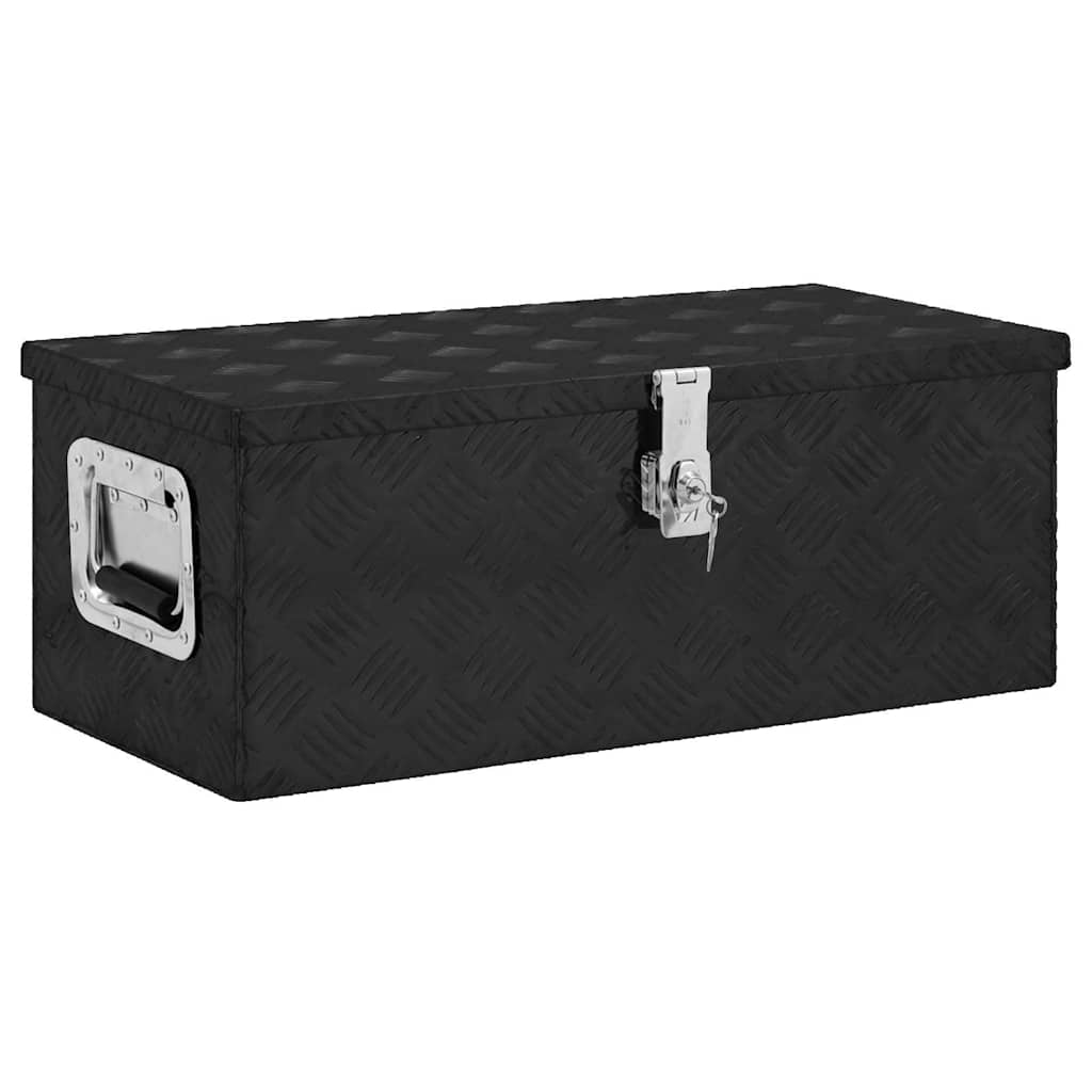 Contenitore Portaoggetti Nero 70x31x27 cm in Alluminio | homemem39