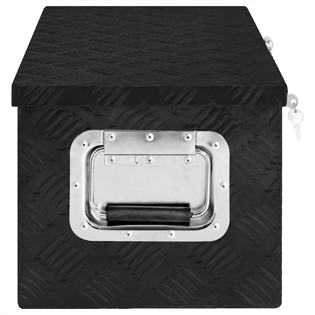 Contenitore Portaoggetti Nero 70x31x27 cm in Alluminio | homemem39