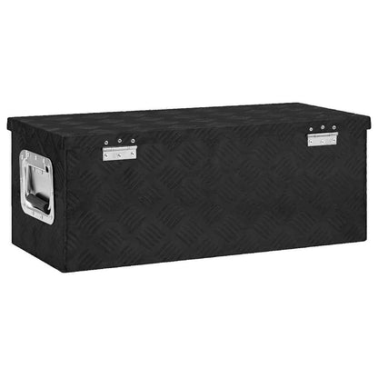 Contenitore Portaoggetti Nero 70x31x27 cm in Alluminio | homemem39