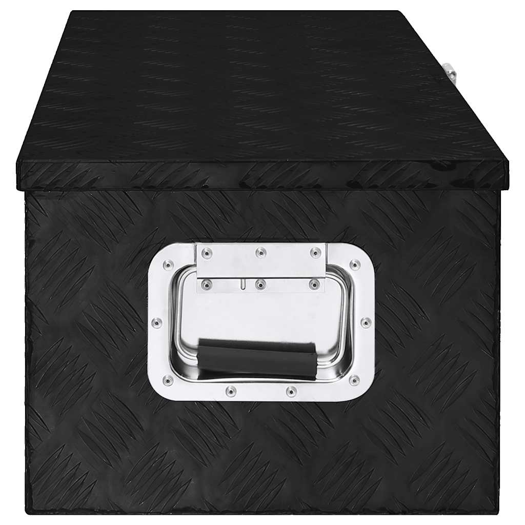 Contenitore Portaoggetti Nero 80x39x30 cm in Alluminio | homemem39