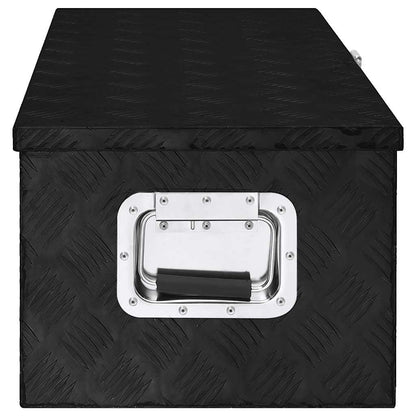 Contenitore Portaoggetti Nero 80x39x30 cm in Alluminio | homemem39