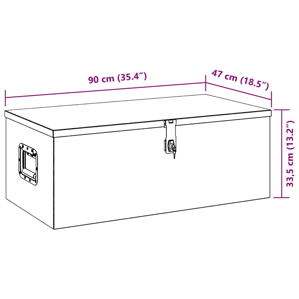 Contenitore Portaoggetti Argento 90x47x33,5 cm in Alluminio