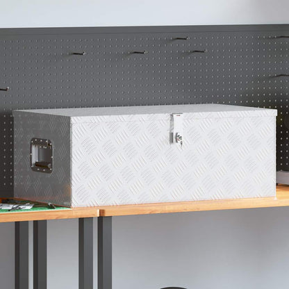 Contenitore Portaoggetti Argento 90x47x33,5 cm in Alluminio