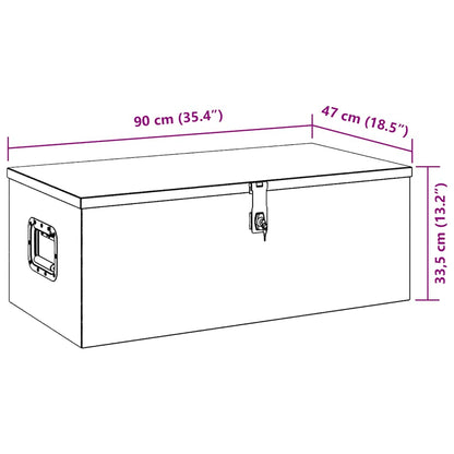 Contenitore Portaoggetti Nero 90x47x33,5 cm in Alluminio | homemem39