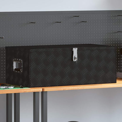 Contenitore Portaoggetti Nero 90x47x33,5 cm in Alluminio
