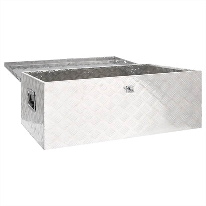 Contenitore Portaoggetti Argento 100x55x37 cm in Alluminio | homemem39
