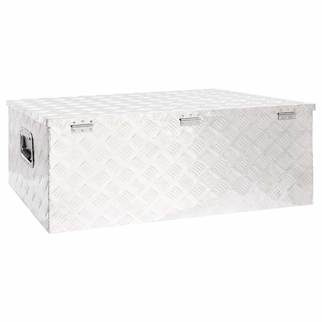 Contenitore Portaoggetti Argento 100x55x37 cm in Alluminio