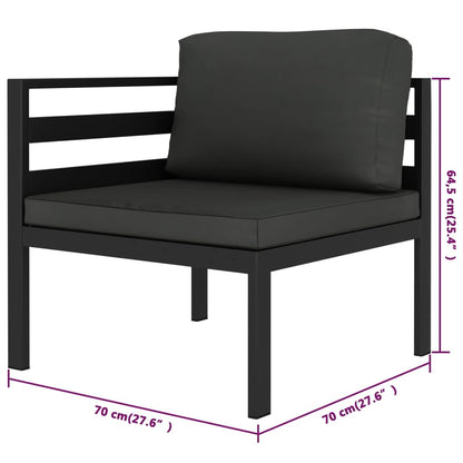 Set Divani da Giardino 4 pz con Cuscini in Alluminio Antracite | homemem39
