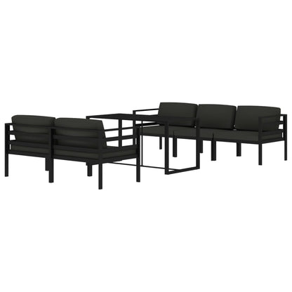 Set Divani da Giardino 6 pz con Cuscini in Alluminio Antracite | homemem39