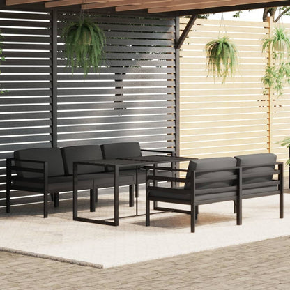 Set Divani da Giardino 6 pz con Cuscini in Alluminio Antracite | homemem39