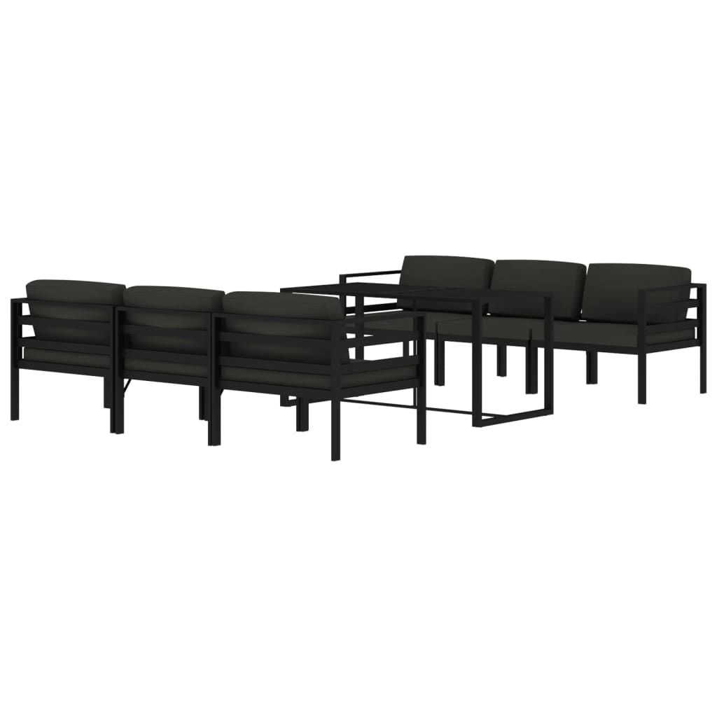 Set Divani da Giardino 7 pz con Cuscini in Alluminio Antracite - homemem39
