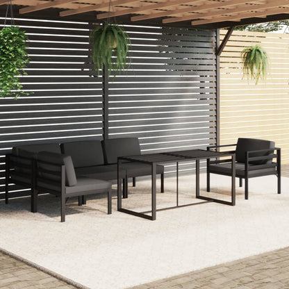 Set Divani da Giardino 6 pz con Cuscini in Alluminio Antracite - homemem39