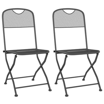 Set da Pranzo per Giardino 3pz Rete Metallica Espansa Antracite | homemem39