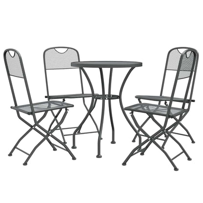 Set da Pranzo per Giardino 5pz Rete Metallica Espansa Antracite | homemem39