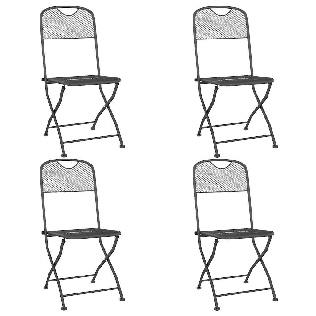Set da Pranzo per Giardino 5pz Rete Metallica Espansa Antracite | homemem39