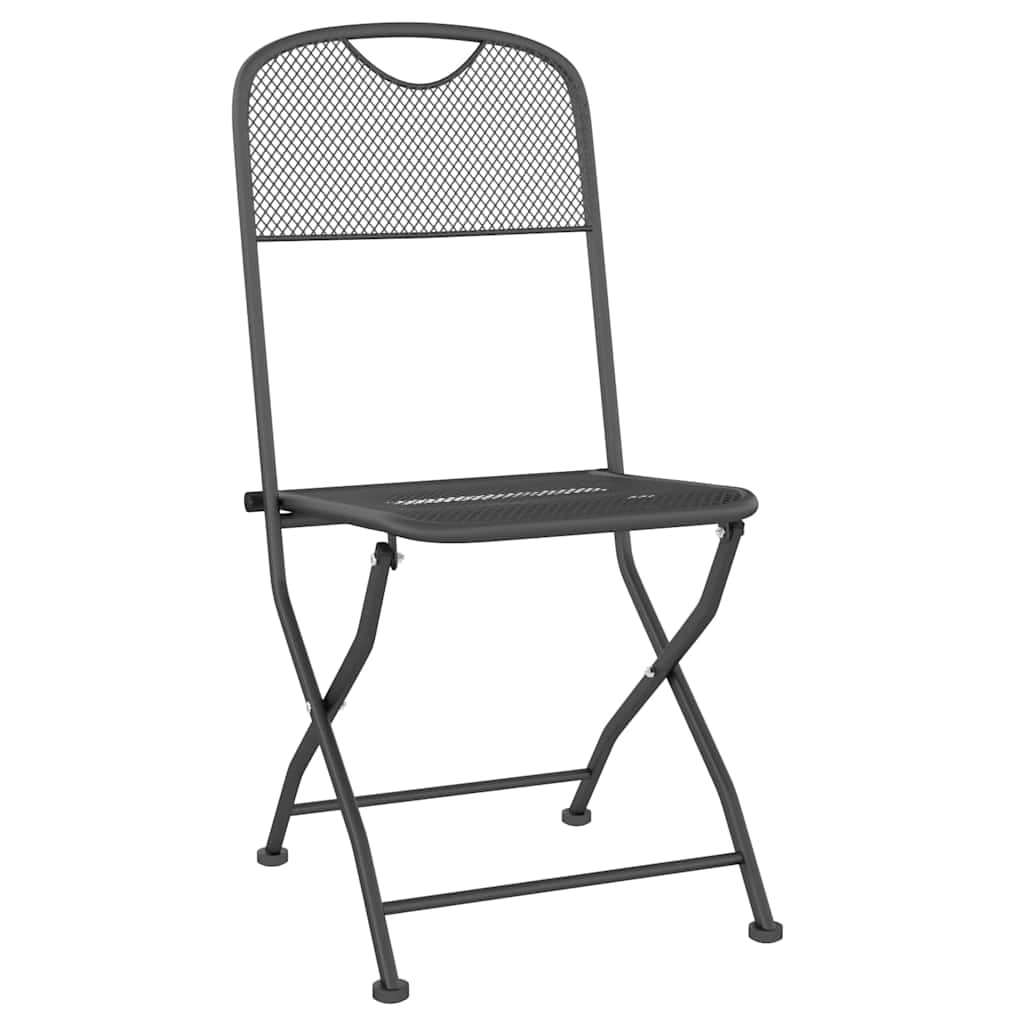 Set da Pranzo per Giardino 5pz Rete Metallica Espansa Antracite | homemem39