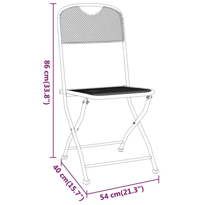 Set da Pranzo per Giardino 5pz Rete Metallica Espansa Antracite | homemem39