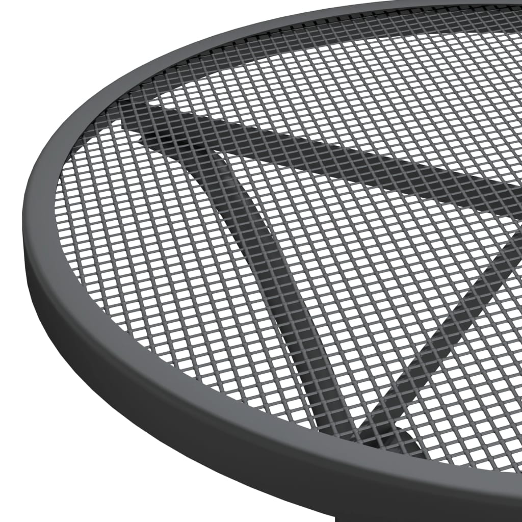 Set da Pranzo per Giardino 3pz Rete Metallica Espansa Antracite | homemem39