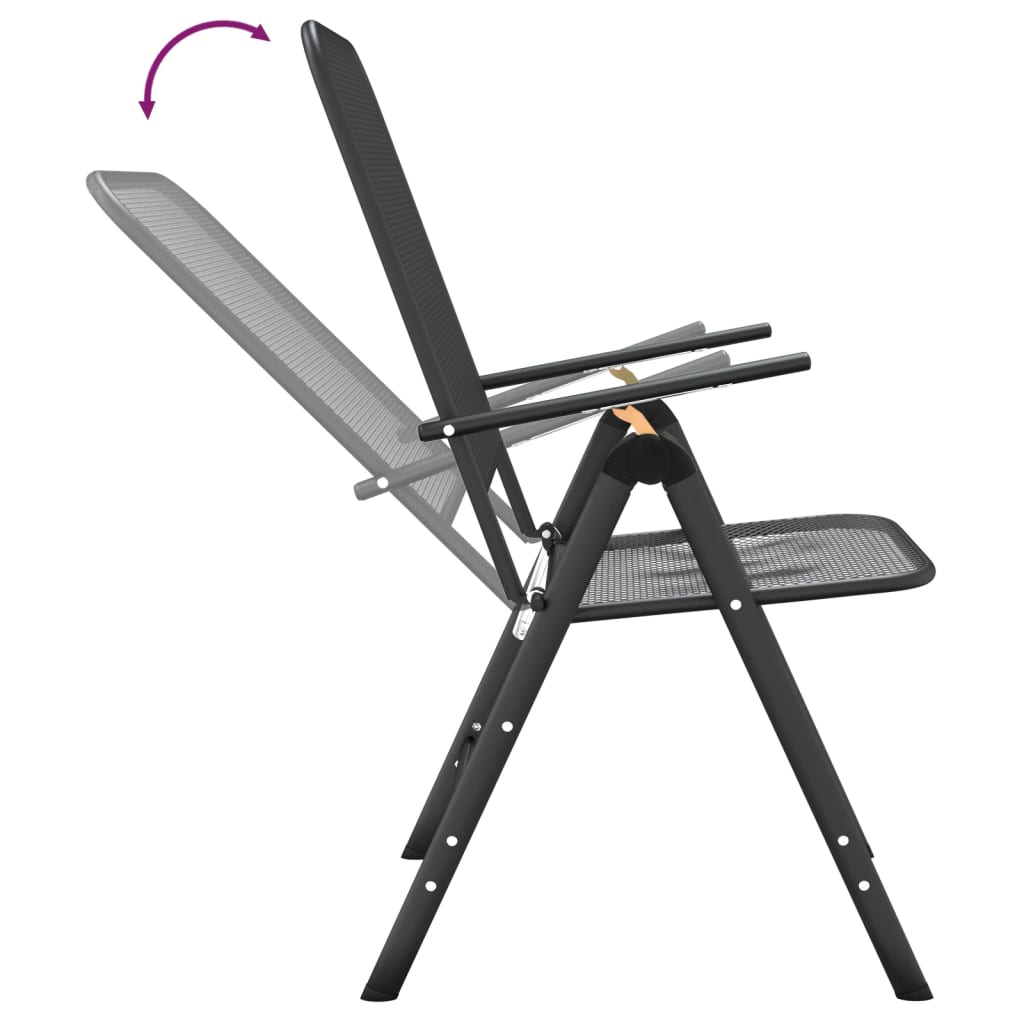 Set da Pranzo per Giardino 3pz Rete Metallica Espansa Antracite | homemem39