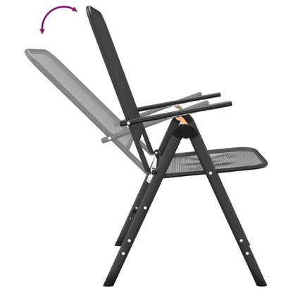 Set da Pranzo per Giardino 3pz Rete Metallica Espansa Antracite | homemem39