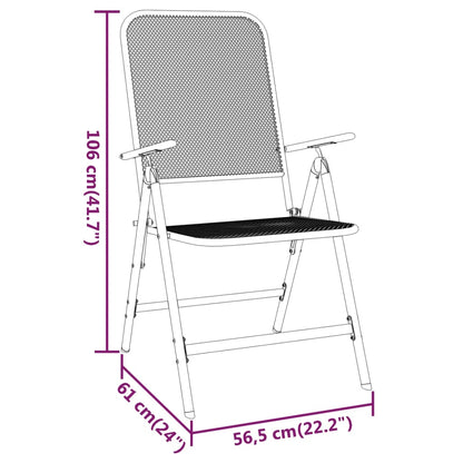 Set da Pranzo per Giardino 3pz Rete Metallica Espansa Antracite | homemem39