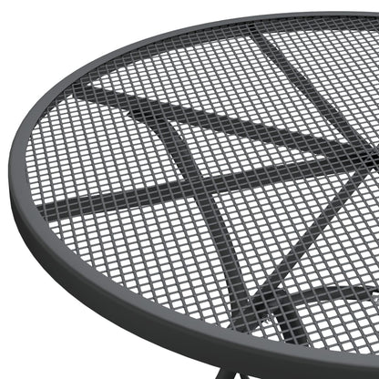 Set da Pranzo per Giardino 3pz Rete Metallica Espansa Antracite