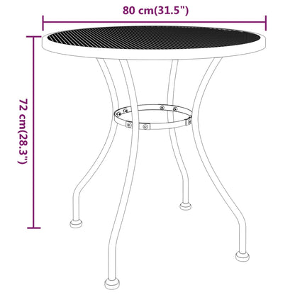 Set da Pranzo per Giardino 3pz Rete Metallica Espansa Antracite | homemem39