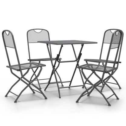 Set da Pranzo per Giardino 5pz Rete Metallica Espansa Antracite | homemem39