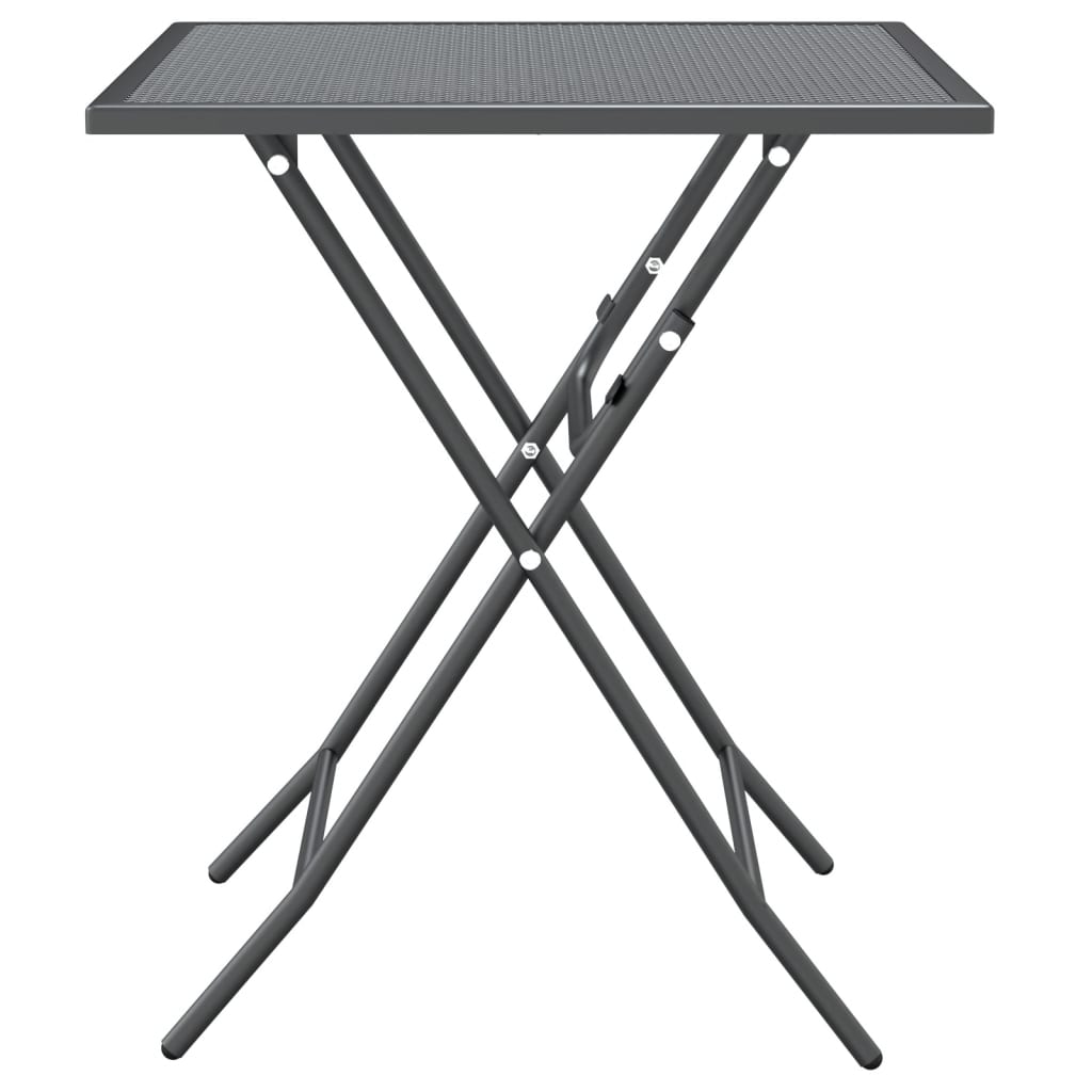 Set da Pranzo per Giardino 5pz Rete Metallica Espansa Antracite | homemem39