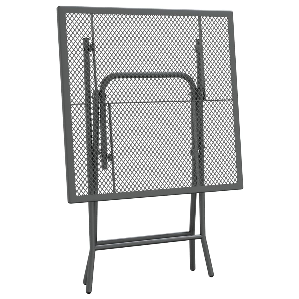 Set da Pranzo per Giardino 5pz Rete Metallica Espansa Antracite | homemem39