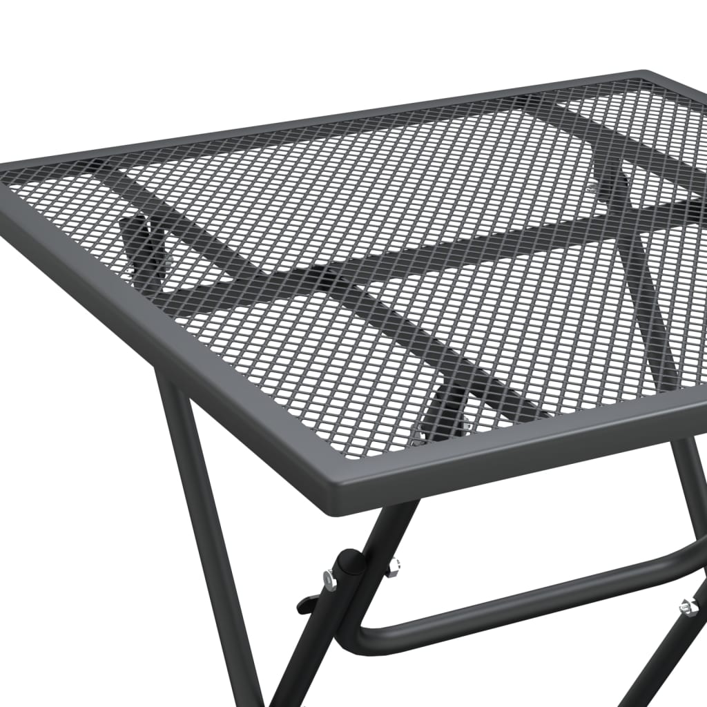 Set da Pranzo per Giardino 5pz Rete Metallica Espansa Antracite | homemem39