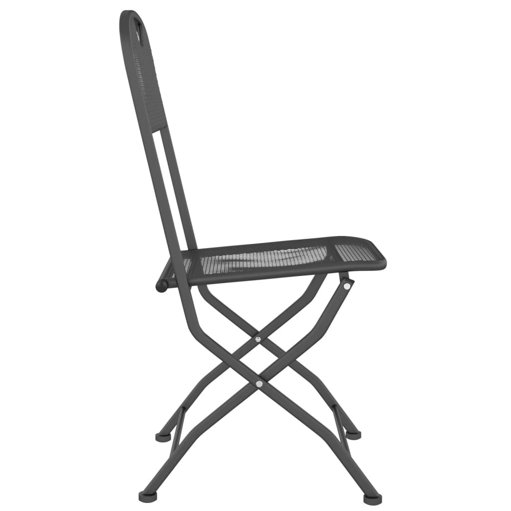 Set da Pranzo per Giardino 5pz Rete Metallica Espansa Antracite | homemem39