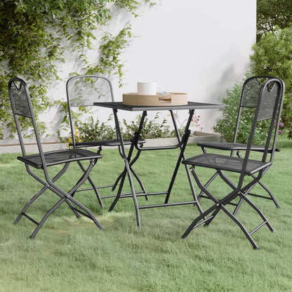 Set da Pranzo per Giardino 5pz Rete Metallica Espansa Antracite | homemem39