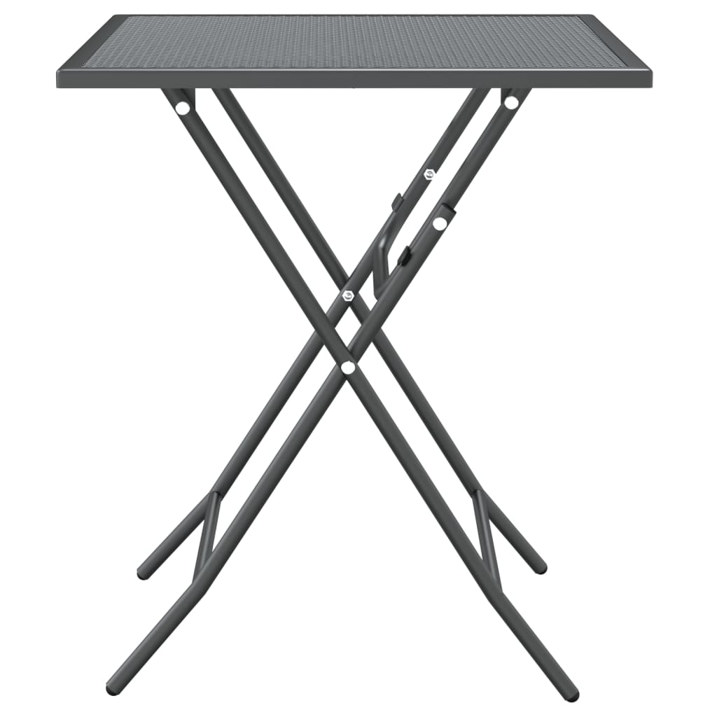 Set da Pranzo per Giardino 3pz Rete Metallica Espansa Antracite | homemem39