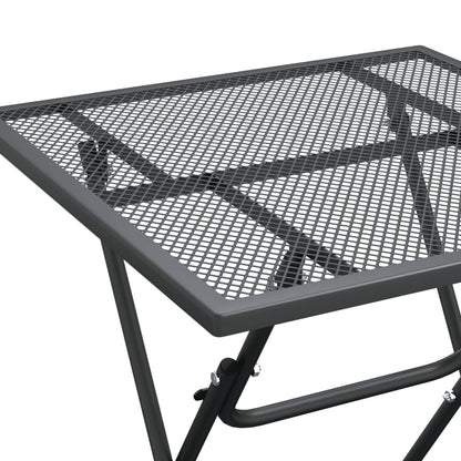 Set da Pranzo per Giardino 3pz Rete Metallica Espansa Antracite | homemem39