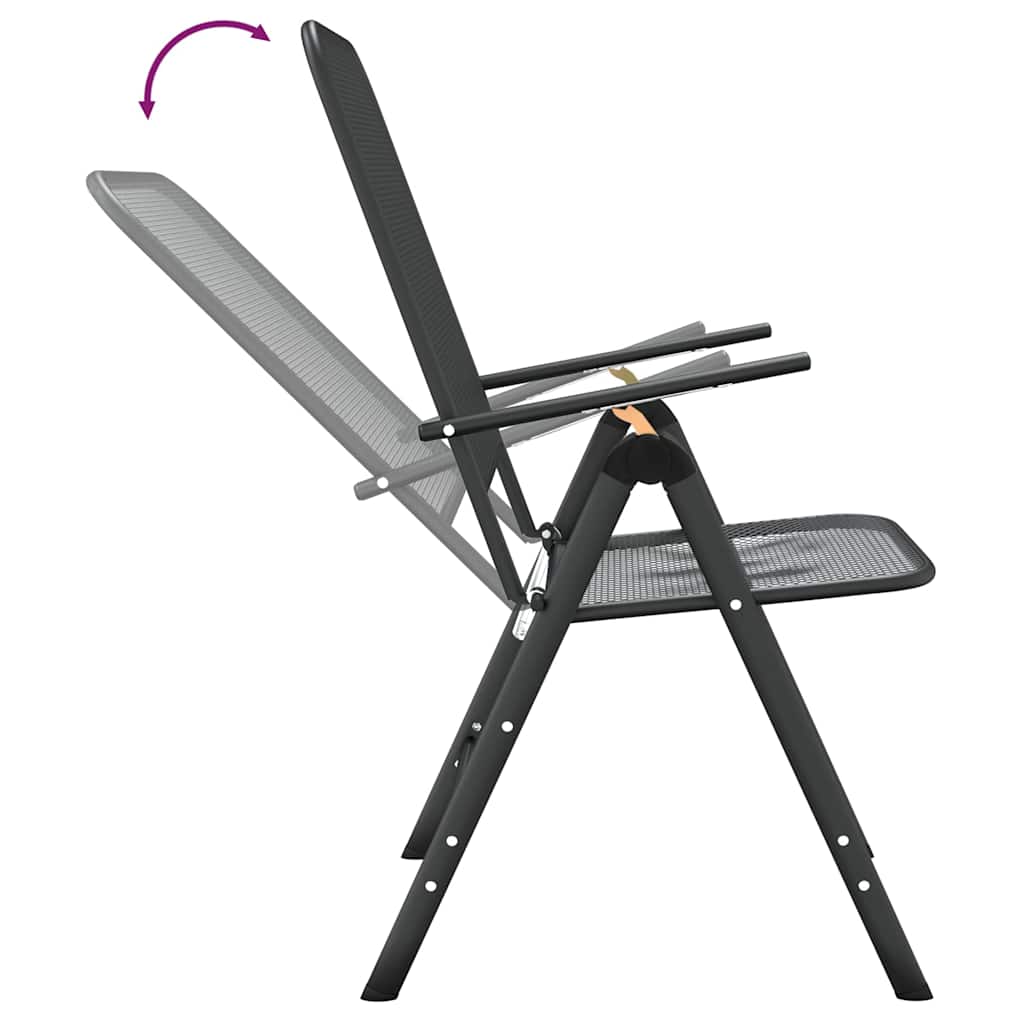 Set da Pranzo per Giardino 3pz Rete Metallica Espansa Antracite | homemem39