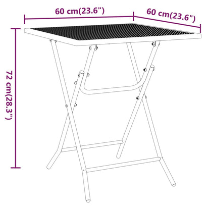 Set da Pranzo per Giardino 3pz Rete Metallica Espansa Antracite | homemem39