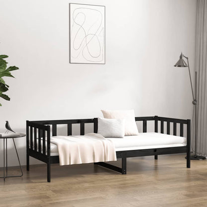 Dormeuse Nera 90x190 cm in Legno Massello di Pino | homemem39