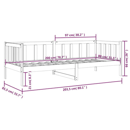 Dormeuse Ambra 80x200 cm in Legno Massello di Pino | homemem39