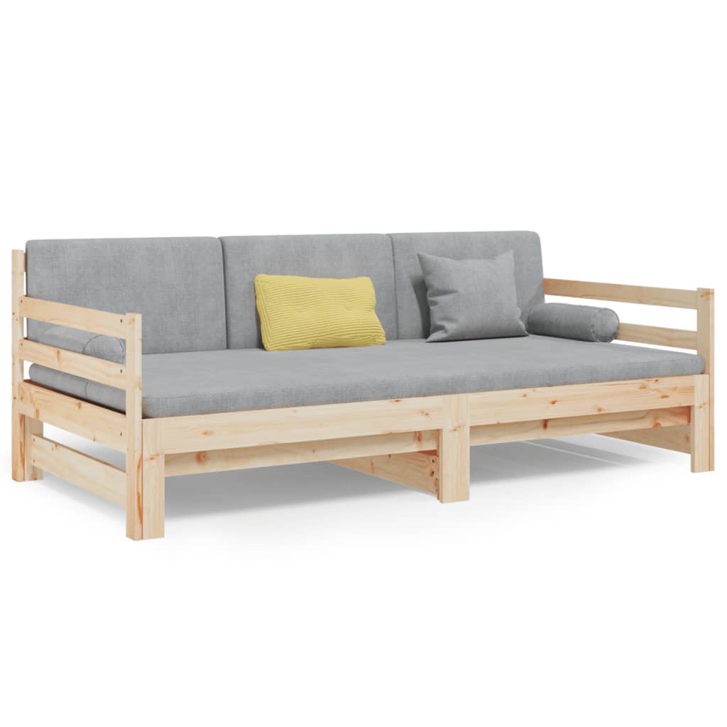 Dormeuse Estraibile 2x(80x200) cm in Legno Massello di Pino