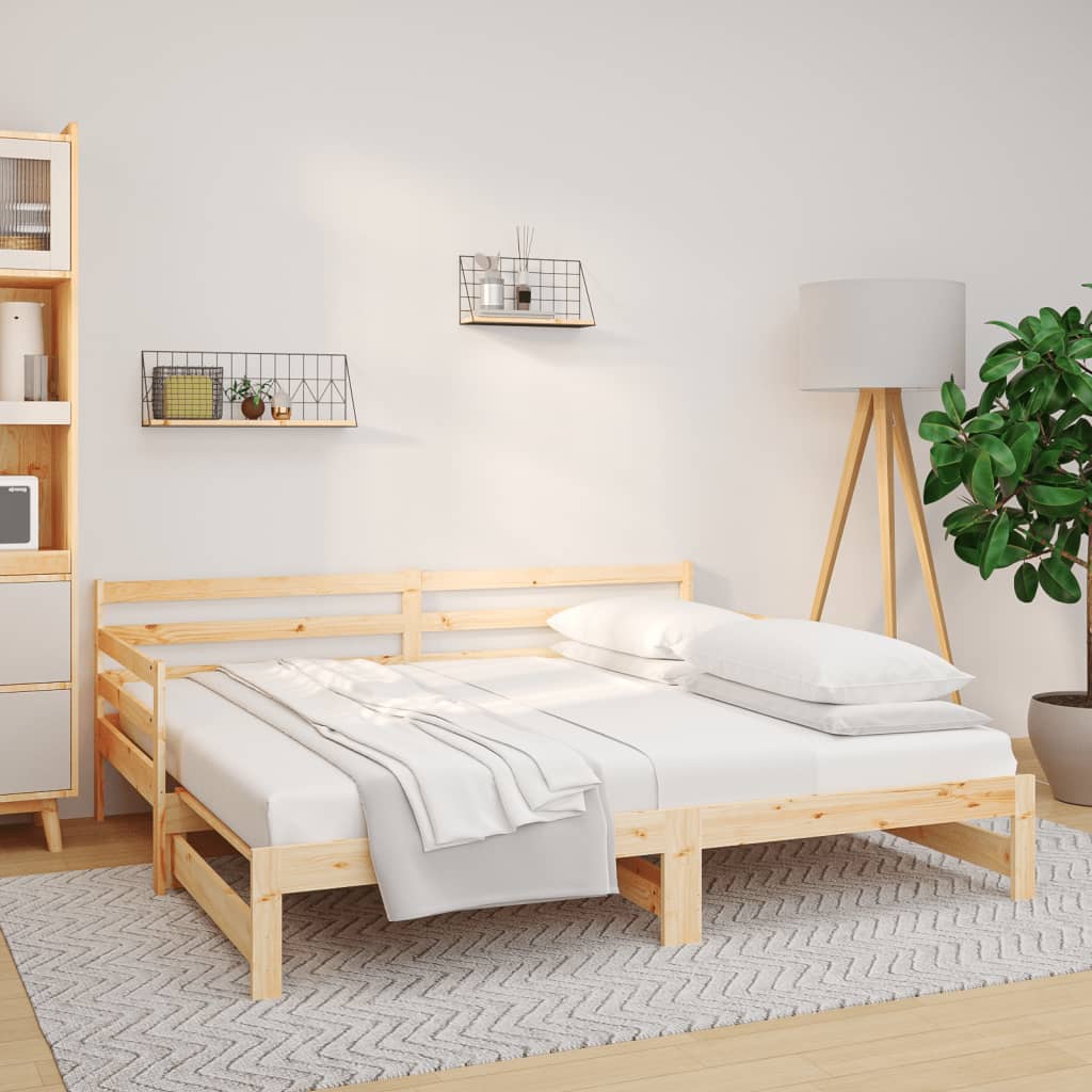 Dormeuse Estraibile 2x(80x200) cm in Legno Massello di Pino
