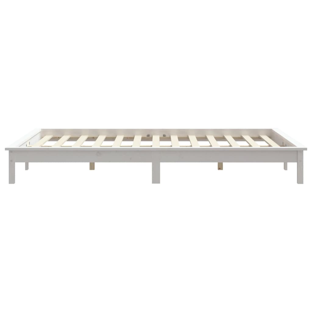 Giroletto Bianco 180x200 cm Super King Legno Massello di Pino - homemem39